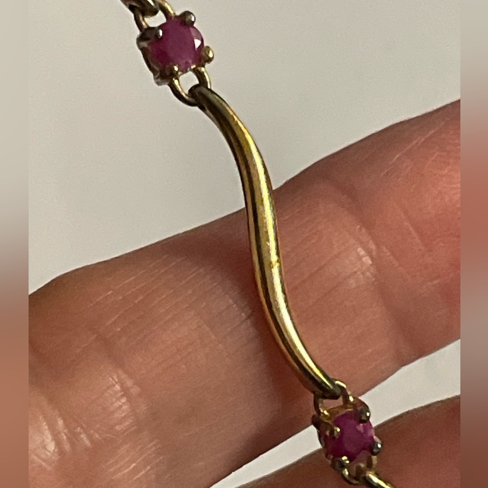 Ross Simons Ruby Bracelet Gold Over Sterling Silv… - image 6